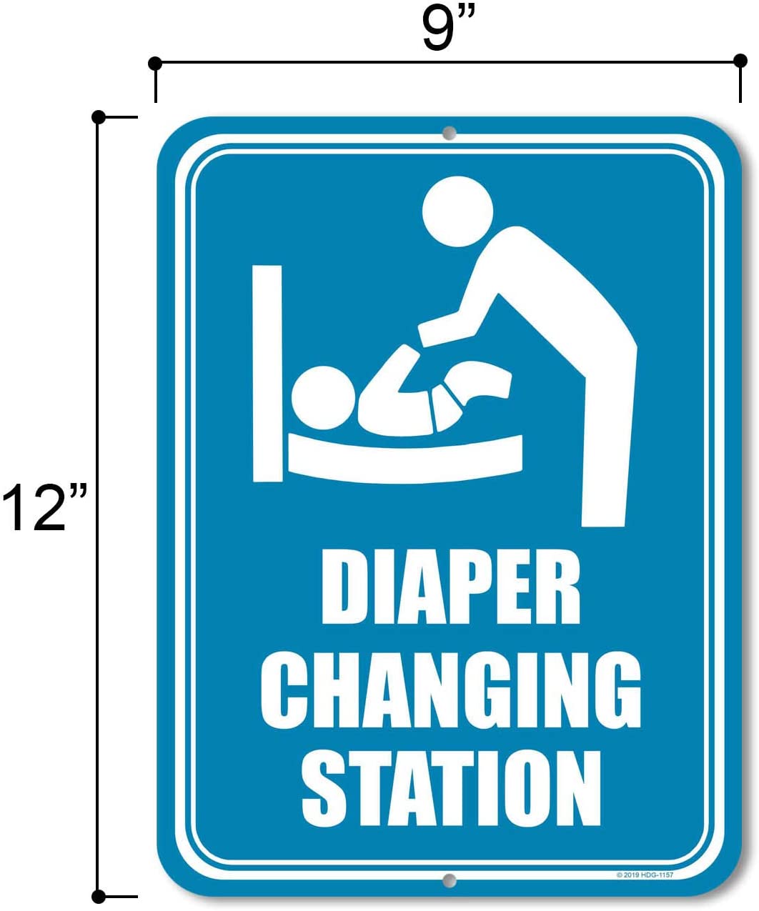 Honey Dew Gifts Restroom Sign, Diaper Changing Station 9 inch by 12 inch Metal Aluminum Baby Changin