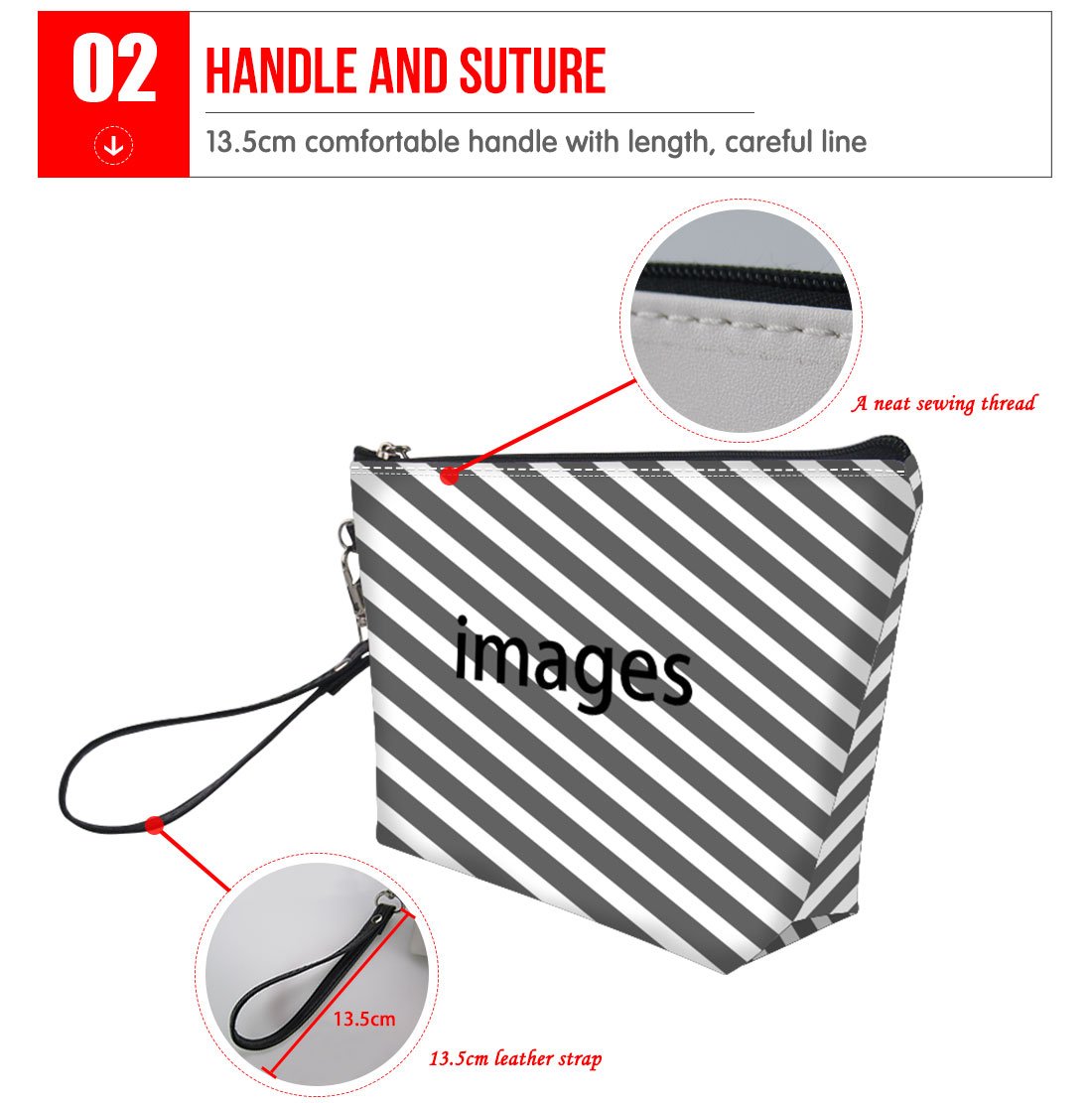 Spring Warner Leather Zipper Cosmetic Travel Bags for Women Pencil Case Pen Bag Pouch Stationary Cas