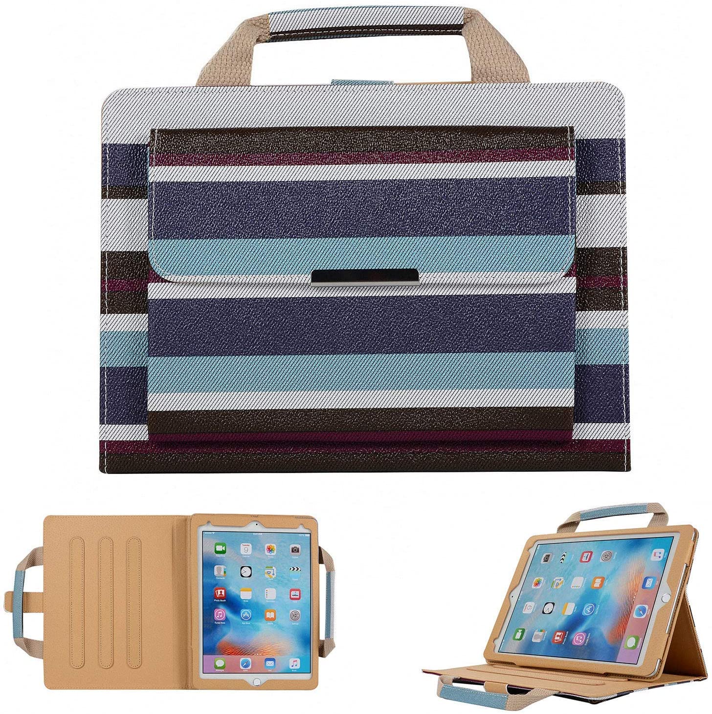 iPad Air 10.5 Case 2019, TechCode Synthetic Leather Protective Case Travel Sleeve Multi-Angle Stand