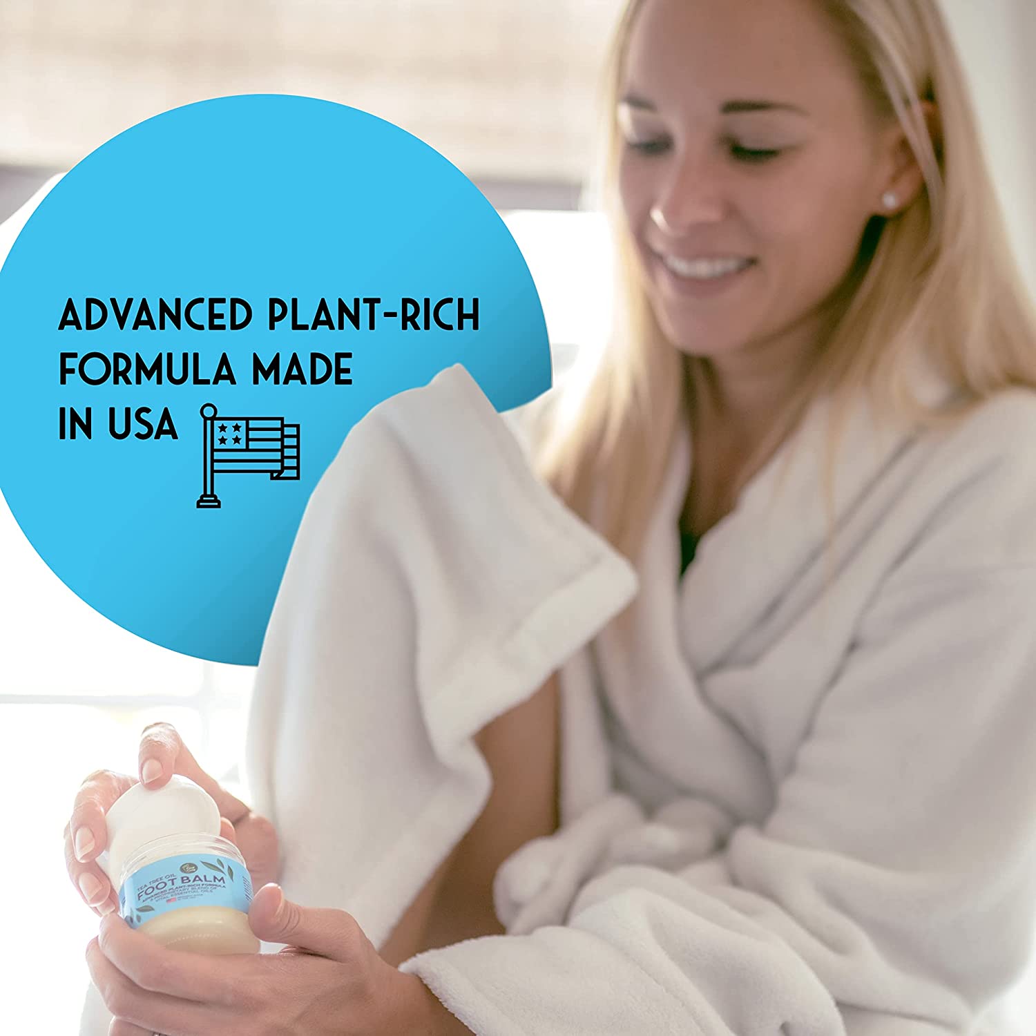 Tea Tree Oil Foot Balm, 100% All Natural Moisturizing Fast Acting Cream For Dry Feet & Cracked Heels