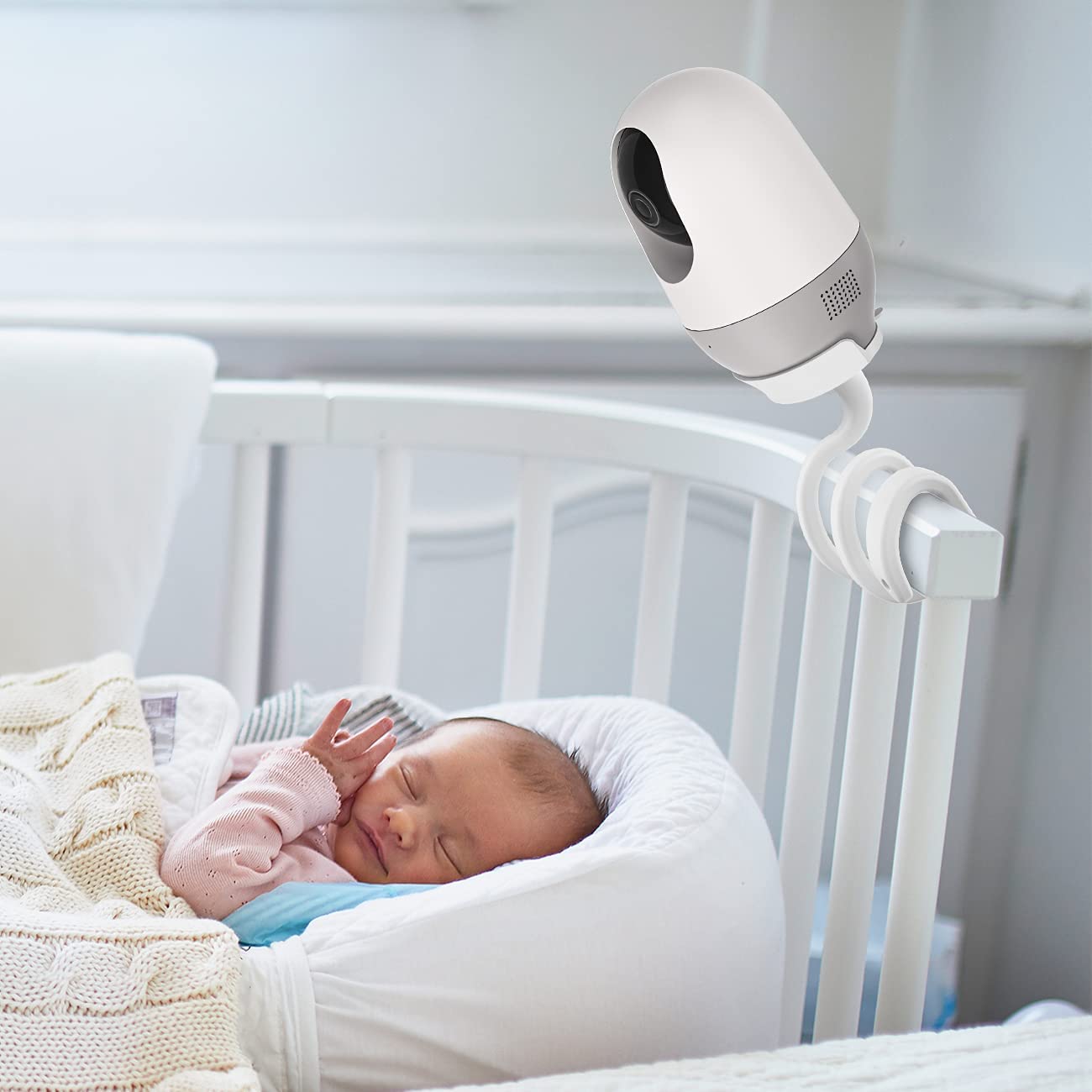 oioaahkeo Baby Monitor Mount Crib Mount for Nooie Baby Monitor(NOT Included) No Drilling Needed