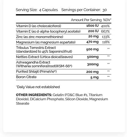 Enhanced Labs - Blue Ox Testosterone Booster- Natural Testosterone Supplement for Increased Strength