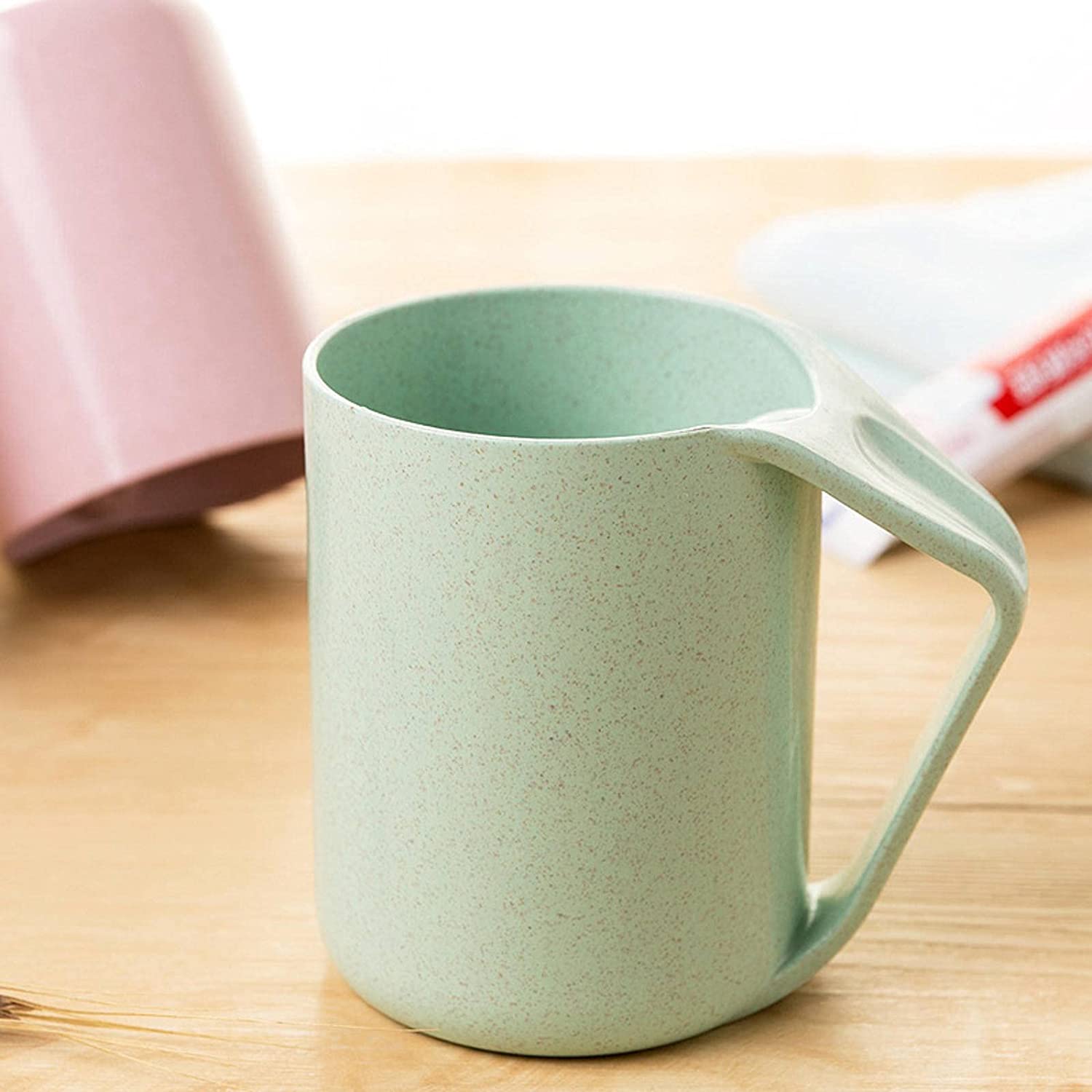 AOOF Wheat Straw Mouthwash Cup, Environmentally Friendly, Bathroom Tooth-Brushing Cup,Random Color