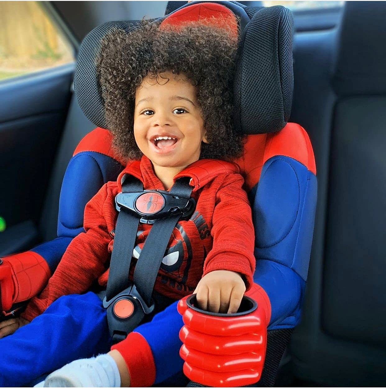 KidsEmbrace 2in1 Harness Booster Car Seat, Marvel SpiderMan , Black