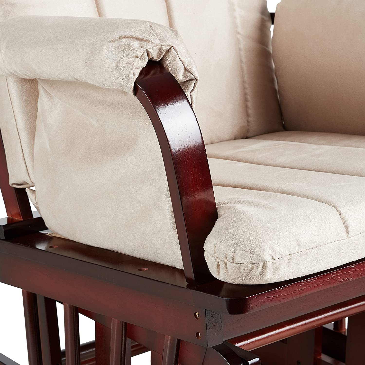 Artiva USA Home Deluxe Mocha Microfiber Cushion Cherry Wood Glider