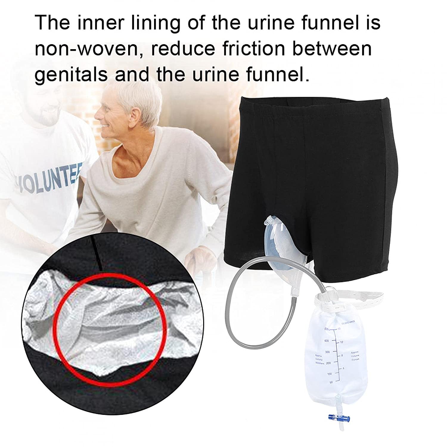 Reusable Male Urinal Pee Leg Urine Funnel Pee Holder Collector with Catheter