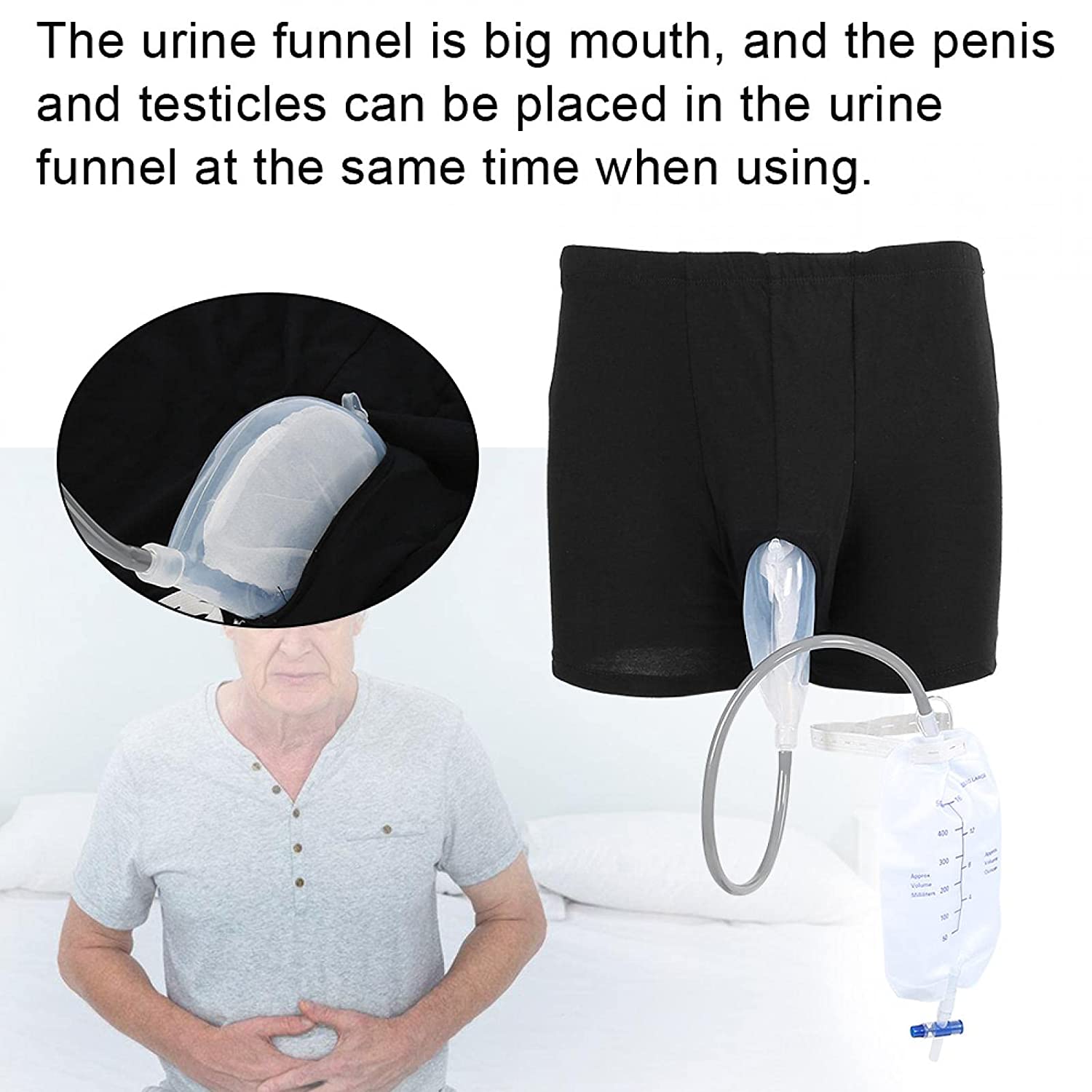 Reusable Male Urinal Pee Leg Urine Funnel Pee Holder Collector with Catheter