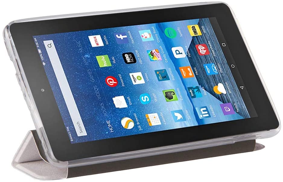 Herzzer Three Fold Leather Case for Amazon Fire HD 8 2016/2017/2018,Slim Multi-Angle View Folio Stan