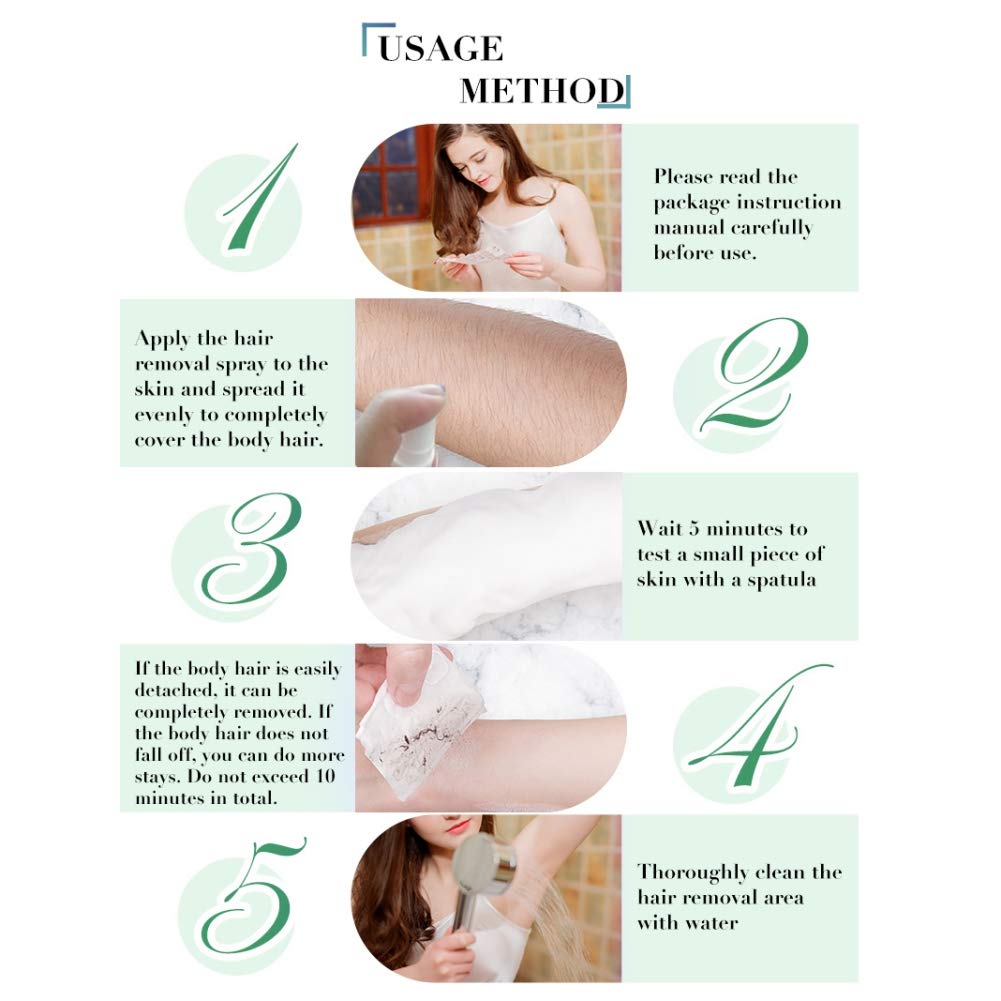 Novobey Hair Removal Spray, Hair Growth Inhibitor, Reducing to Stop Hair Growth Gentle Smooth Painle