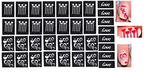 Heart Valentines Love Collection (36 Nail Vinyl Stencil c135 love)