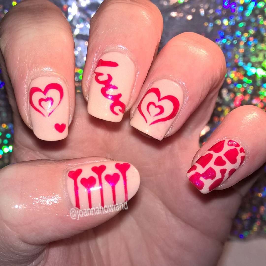 Heart Valentines Love Collection (36 Nail Vinyl Stencil c135 love)