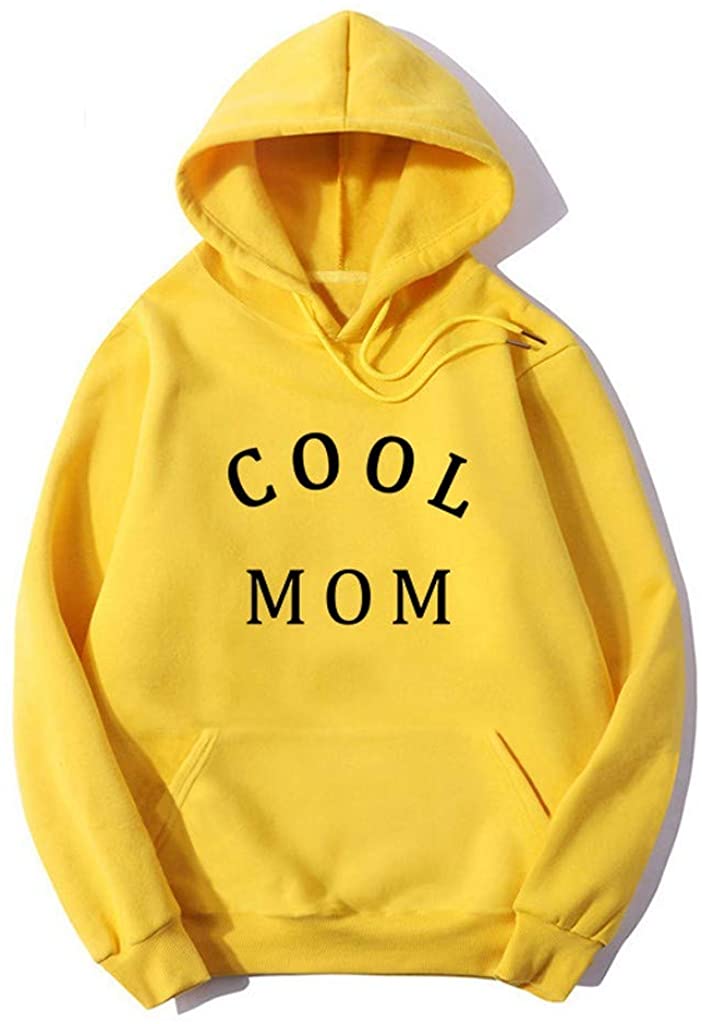 Dosoop Women Long Sleeve Shirt Letter Print Hoodies Drawstring Pocket Sweatshirts Sports Pullover Bl