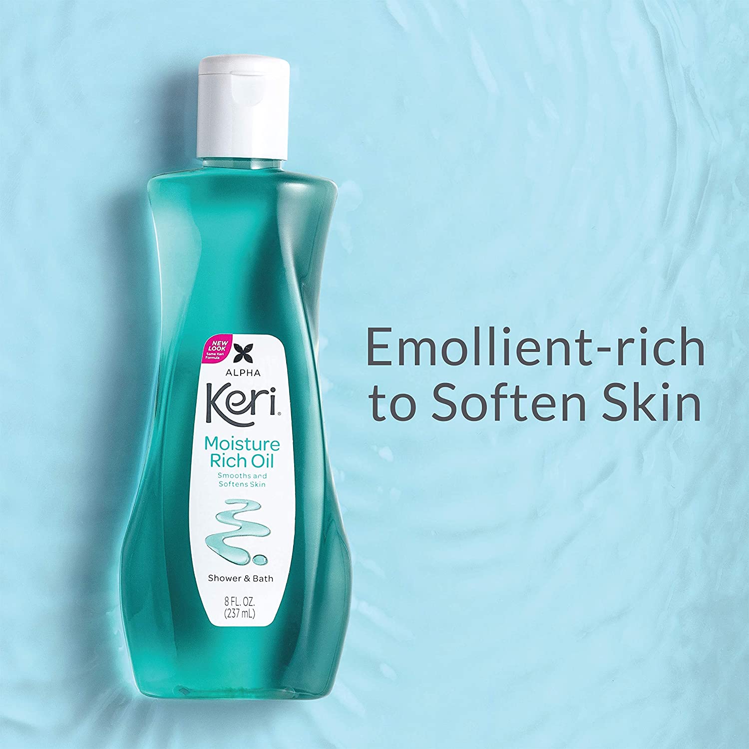 Keri Shower & Bath Moisture Rich Oil, Delicate, 16 Fl Oz