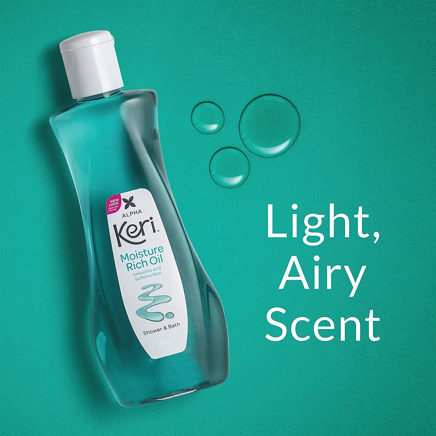 Keri Shower & Bath Moisture Rich Oil, Delicate, 16 Fl Oz