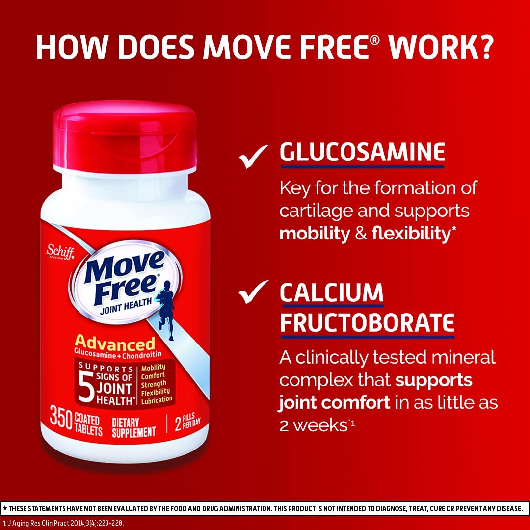 Glucosamine 1500mg (per serving) & Chondroitin - Move Free Advanced Joint Support Tablets (350 Count