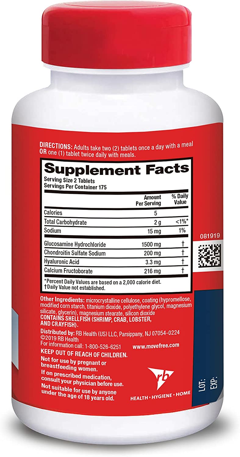 Glucosamine 1500mg (per serving) & Chondroitin - Move Free Advanced Joint Support Tablets (350 Count