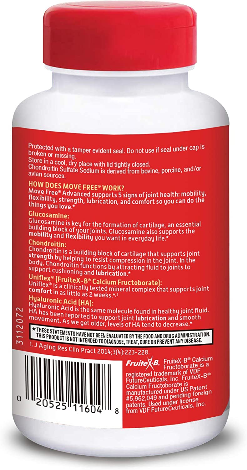 Glucosamine 1500mg (per serving) & Chondroitin - Move Free Advanced Joint Support Tablets (350 Count