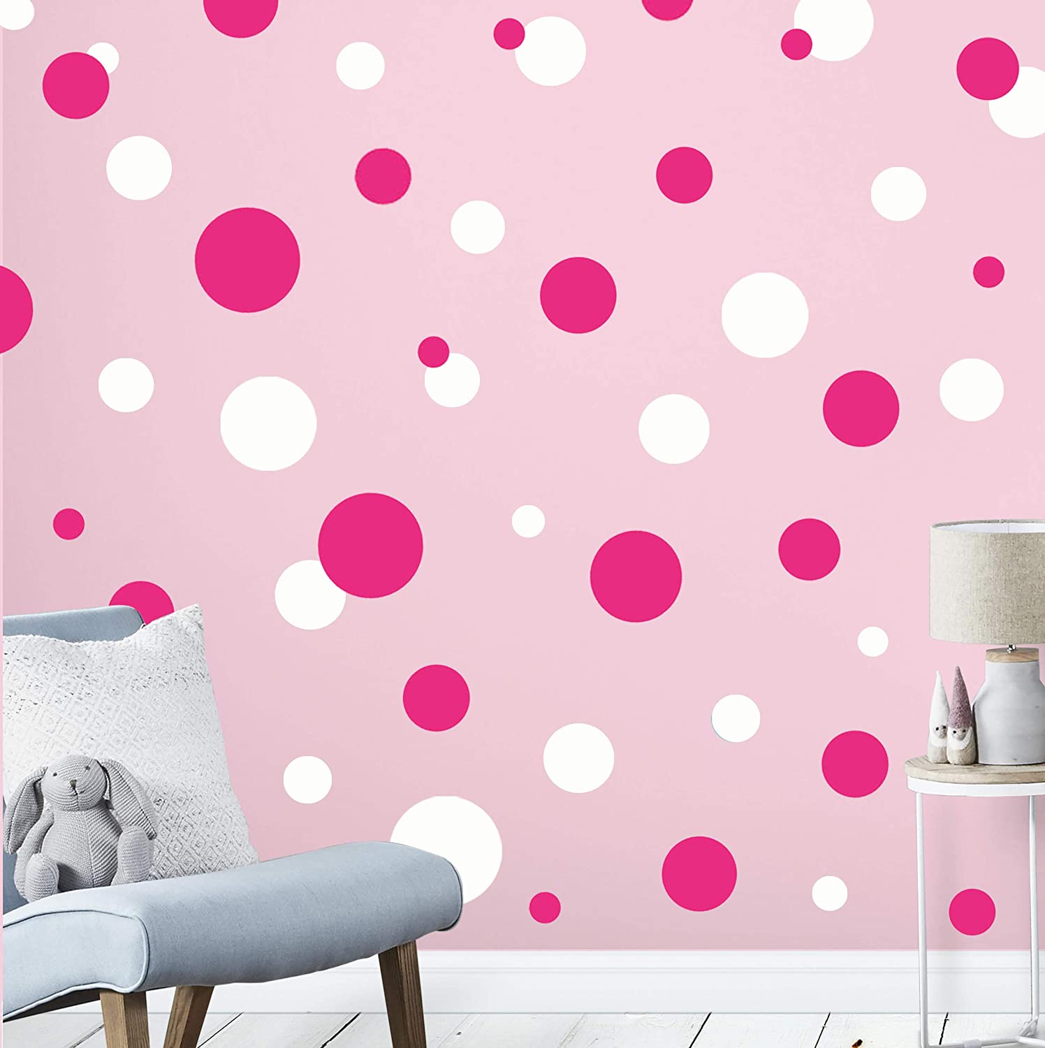 Polka Dot Wall Decals, Girls Room Wall Decor Stickers, Wall Dots, Dorm Room Peel & Stick DIY Bedroom