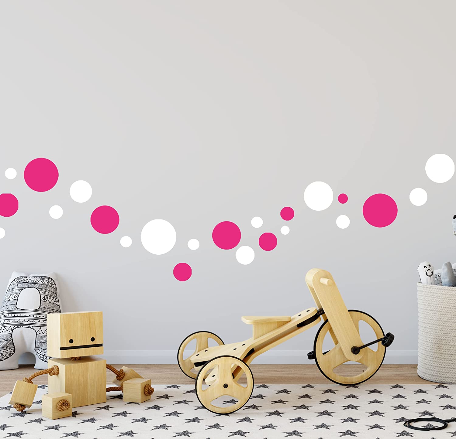 Polka Dot Wall Decals, Girls Room Wall Decor Stickers, Wall Dots, Dorm Room Peel & Stick DIY Bedroom