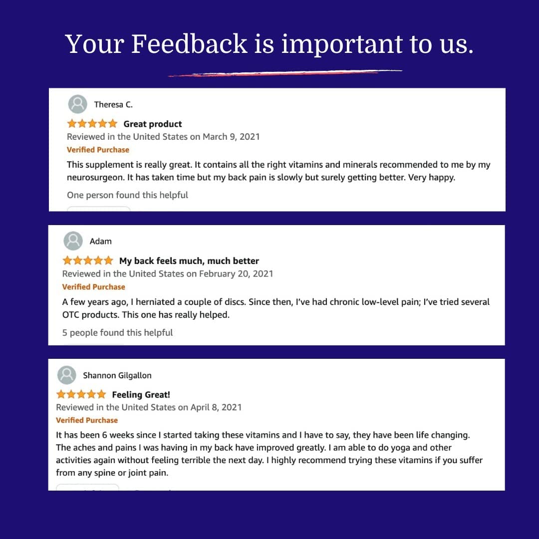 Spine and Disc: Back Pain Relief Powder Supplement with Glucosamine, Chondroitin, MSM - Help Relieve