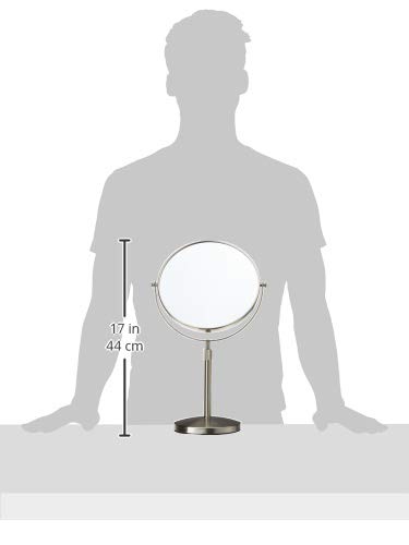 Jerdon JP4045N 9-Inch Vanity Mirror with 5x Magnification, Nickel Finish