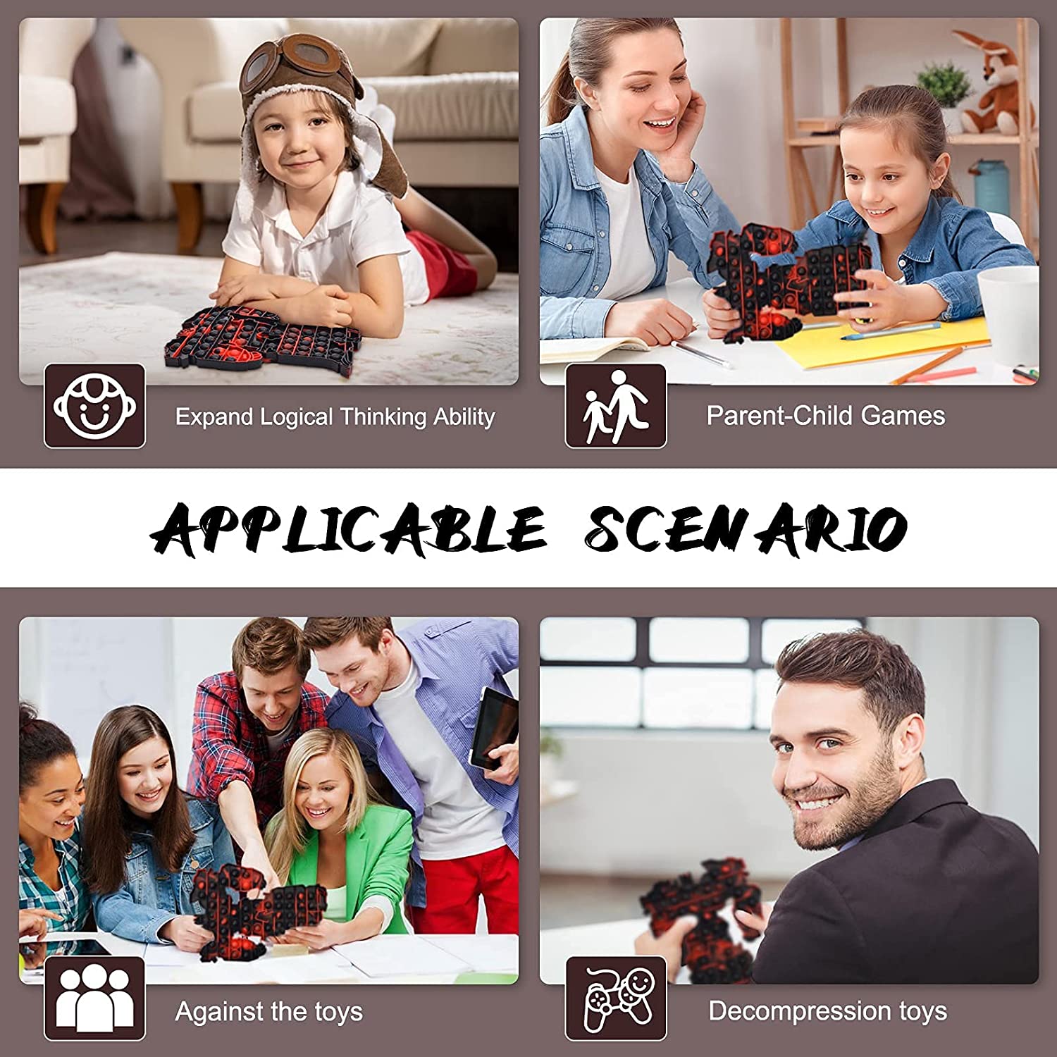 MEIKON Fidget Toys Fidgets Sensory Toys, Push Bubble Sensory Fidget Toys, Fidget Toy Silicone Stress