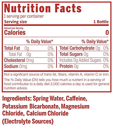 Cafeina - Caffeinated Spring Water (12 Pack) - 100mg Caffeine, Electrolytes, 7+ pH Balanced, Natural