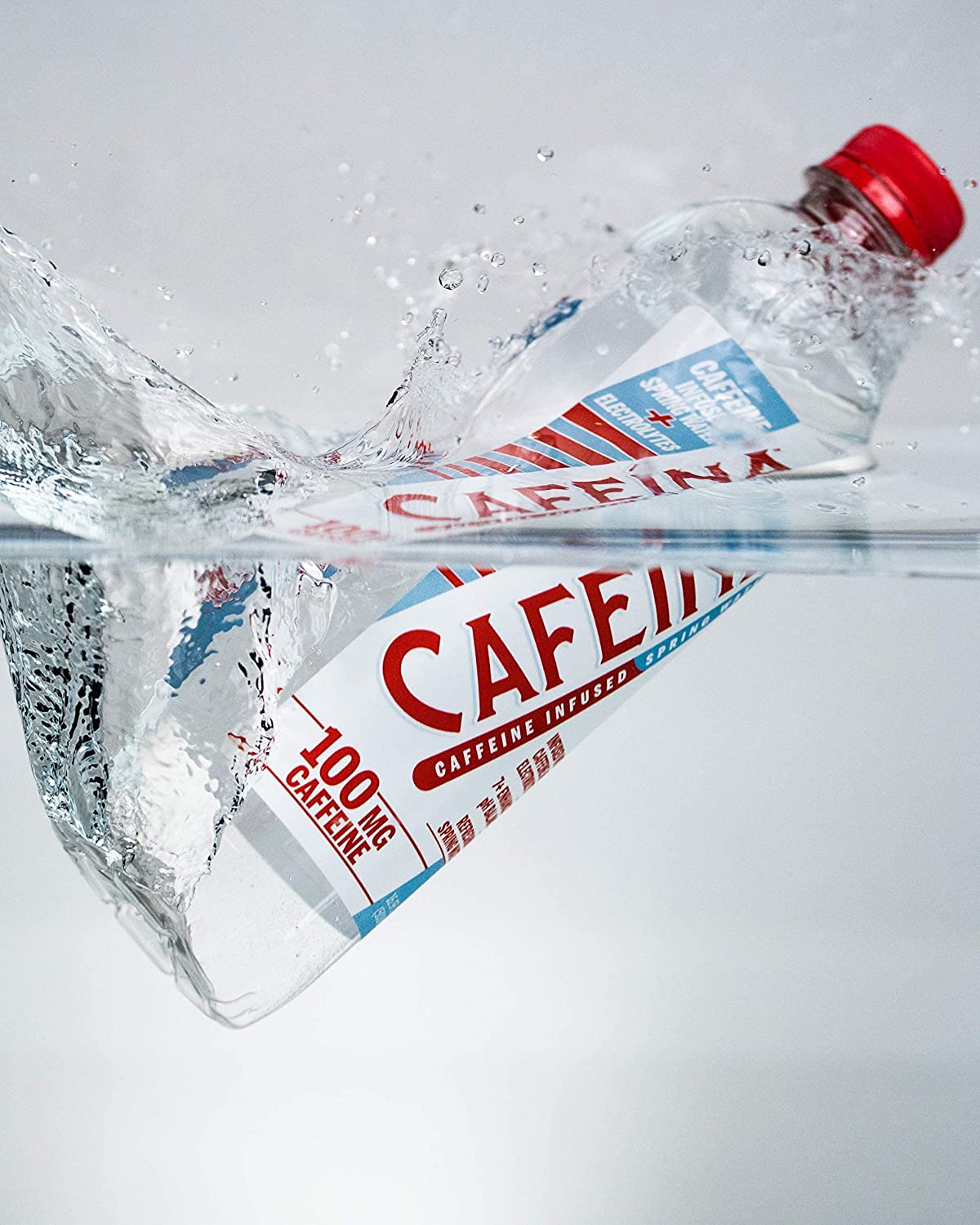 Cafeina - Caffeinated Spring Water (12 Pack) - 100mg Caffeine, Electrolytes, 7+ pH Balanced, Natural