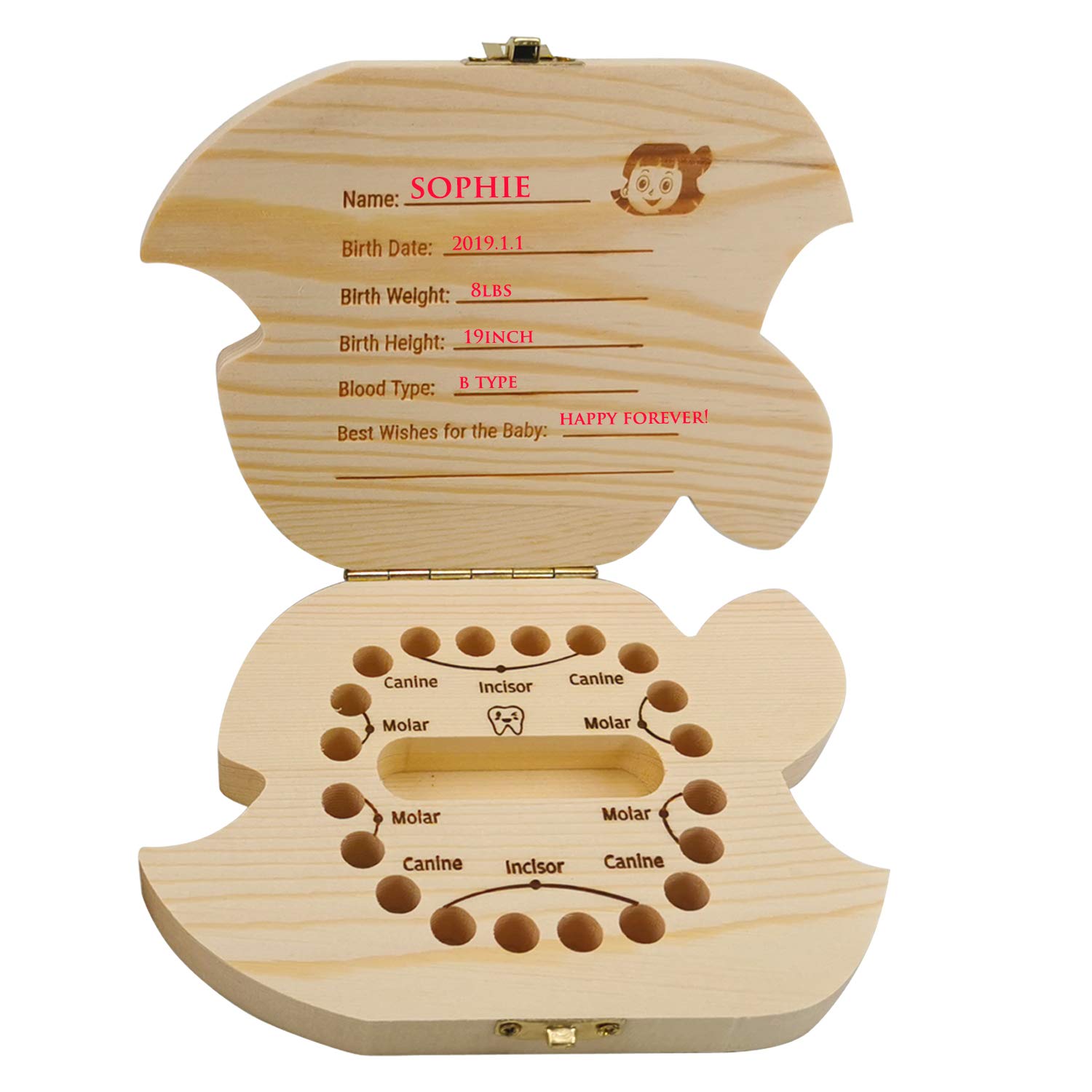 Baby Tooth Fairy Keepsake Box First Teeth and Curl Keepsake Box