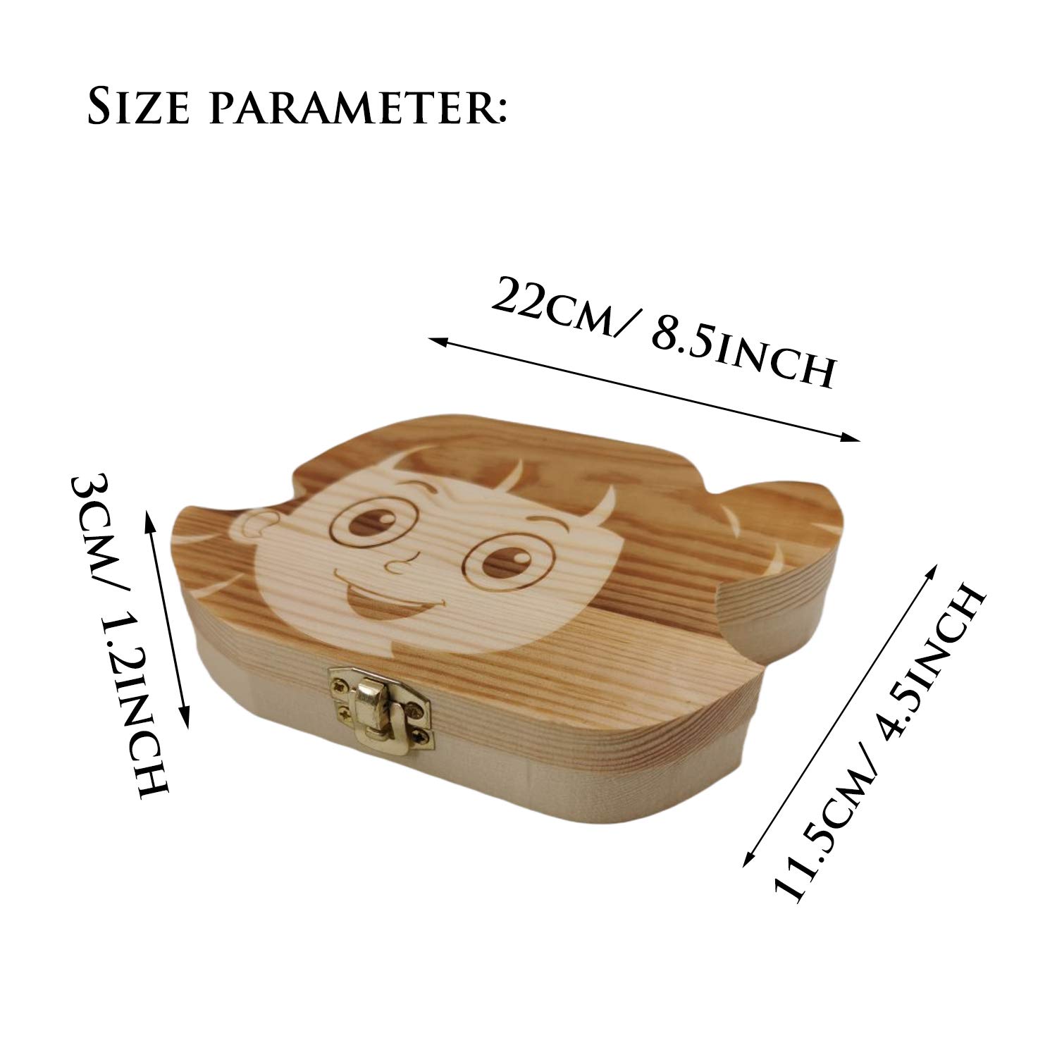 Baby Tooth Fairy Keepsake Box- First Teeth and Curl Keepsake Box | Tooth Boxes Saver & Holders for L