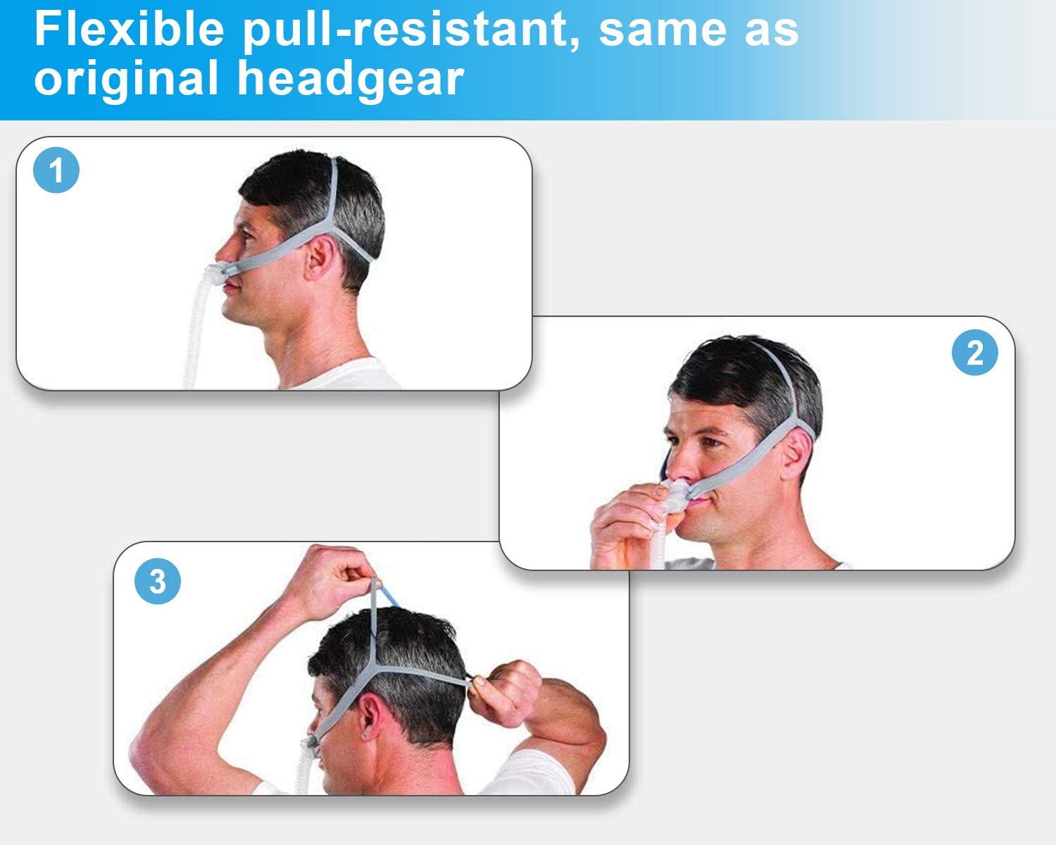 Replacement Headgear Compatible with ResMed Airfit P10 Nasal Pillow CPAP Mask Straps Included 3 Supe