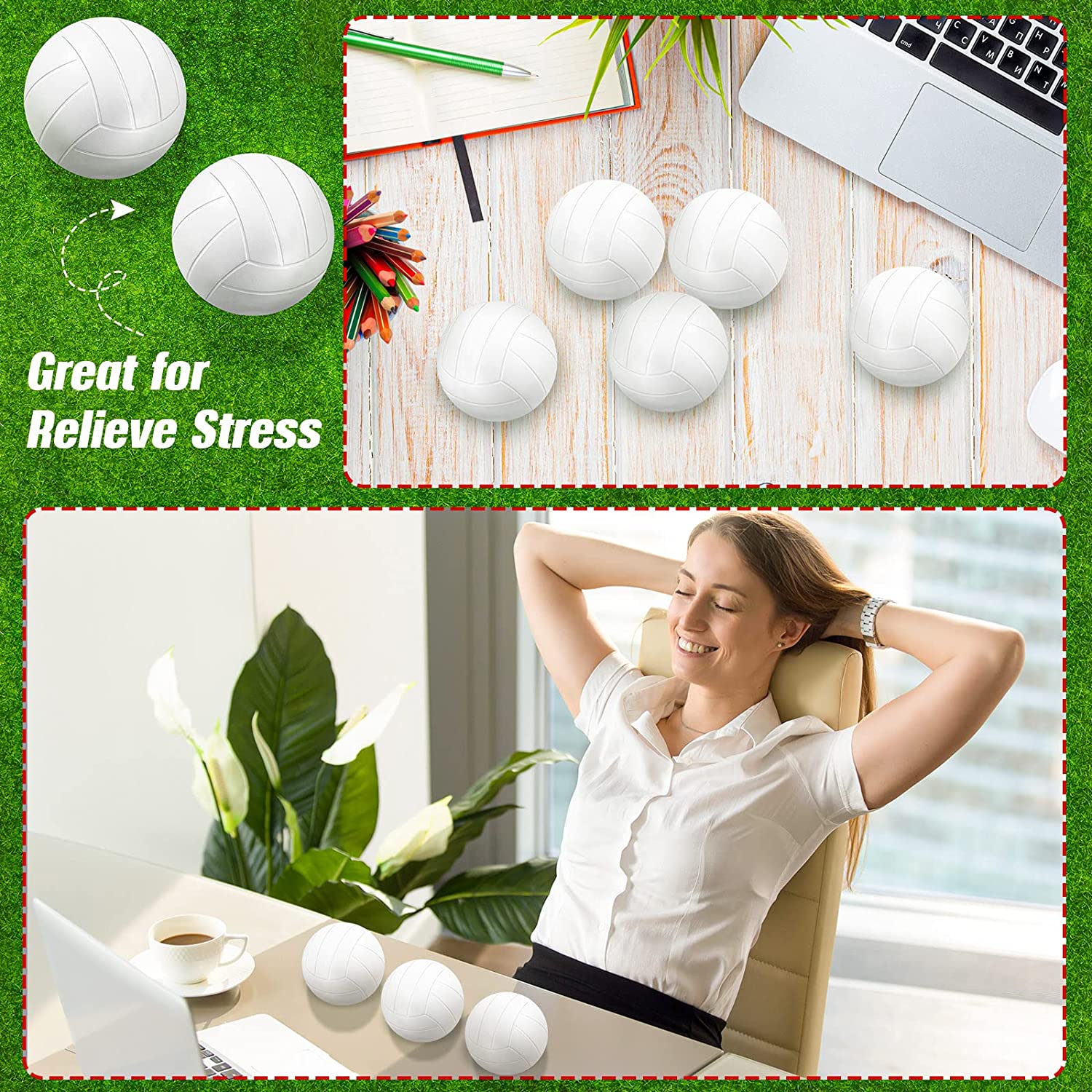 12 Pieces Mini Volleyball Stress Balls 2.5 Inch Foam Sports Stress Ball Soft Small Volleyball Toys V