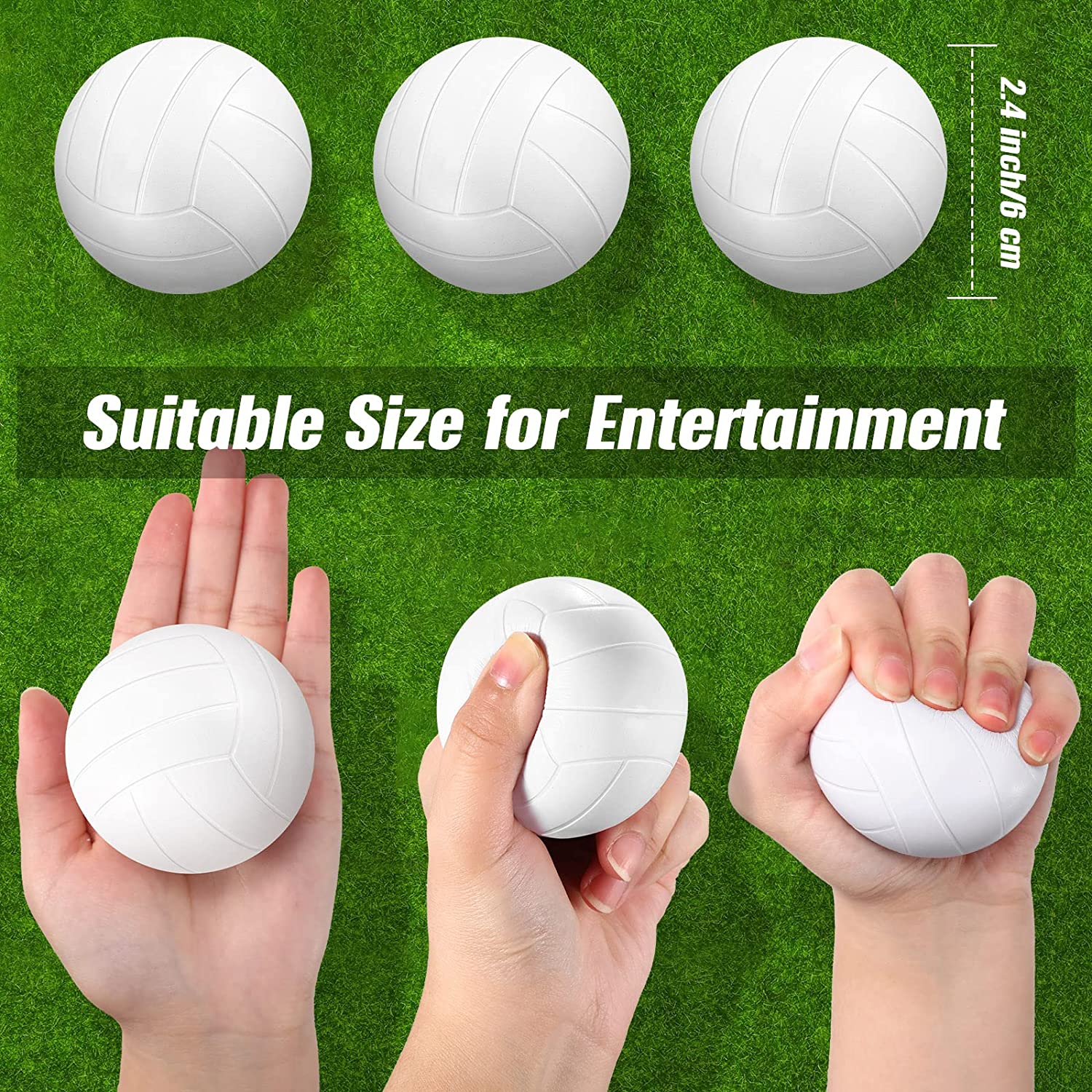 12 Pieces Mini Volleyball Stress Balls 2.5 Inch Foam Sports Stress Ball Soft Small Volleyball Toys V