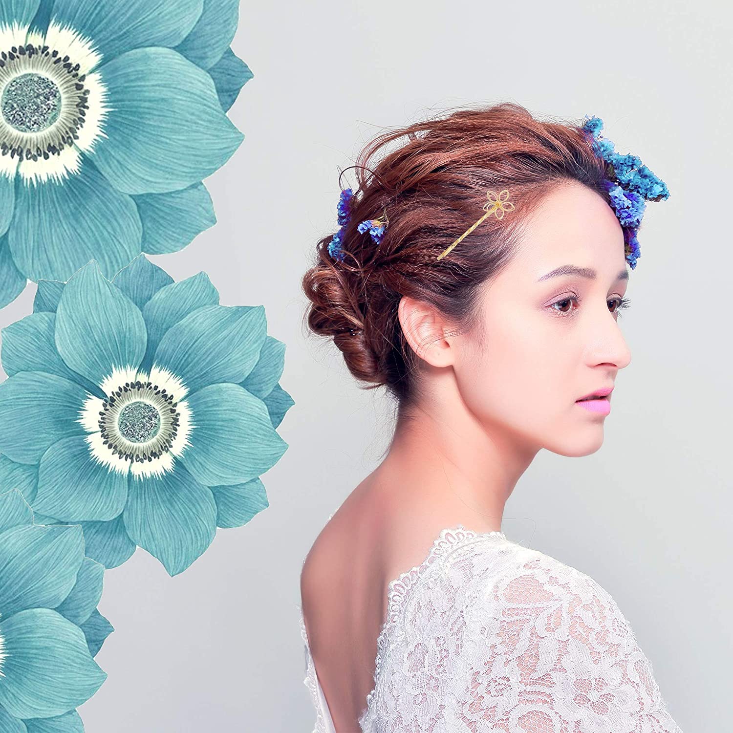 Folansy 12 Pieces Elegant Hair Barrettes Bridal Golden Metal Hair Clip Artificial Pearl Hairpins for