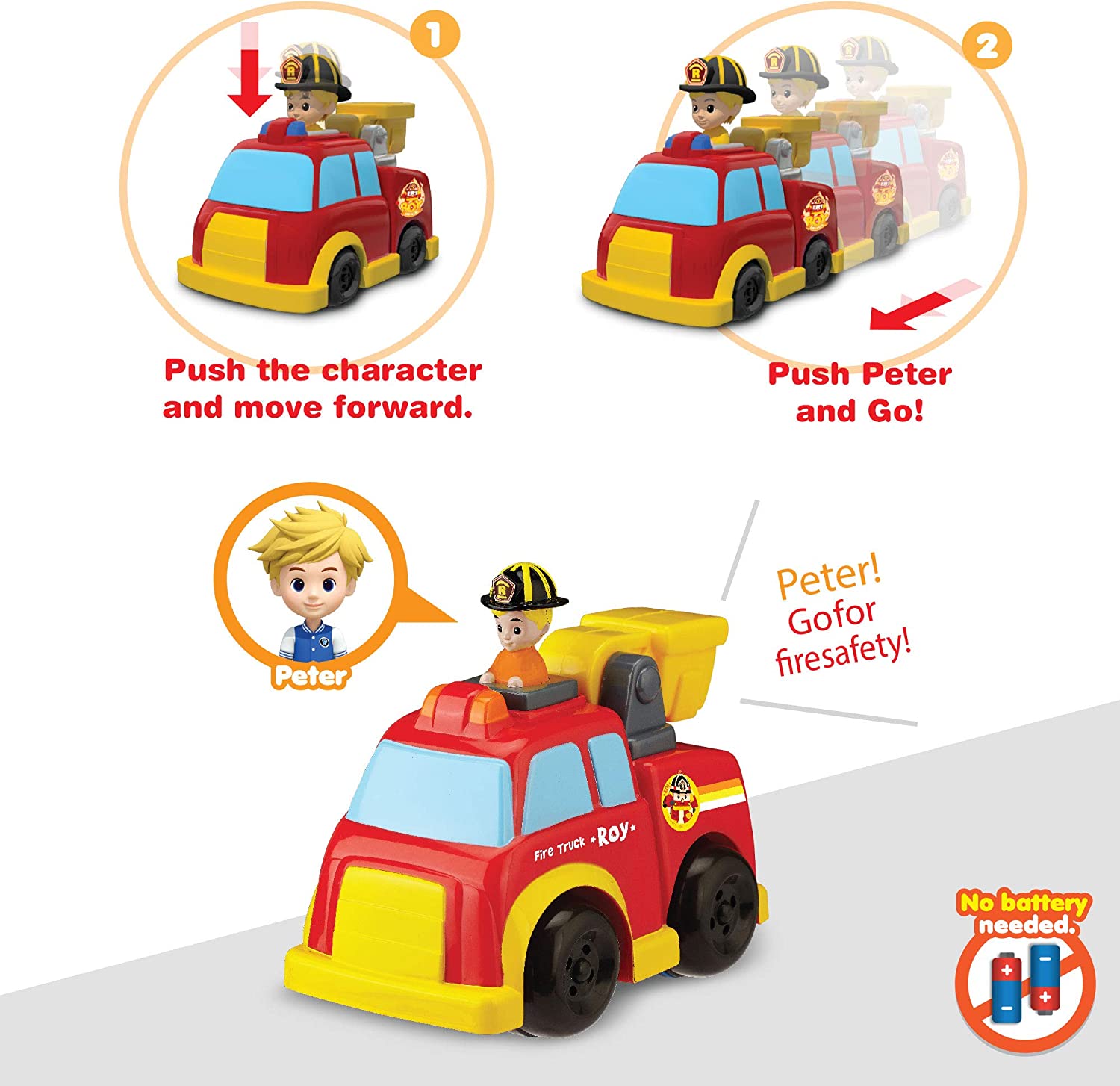 Robocar Poli - Push and go fire Truck