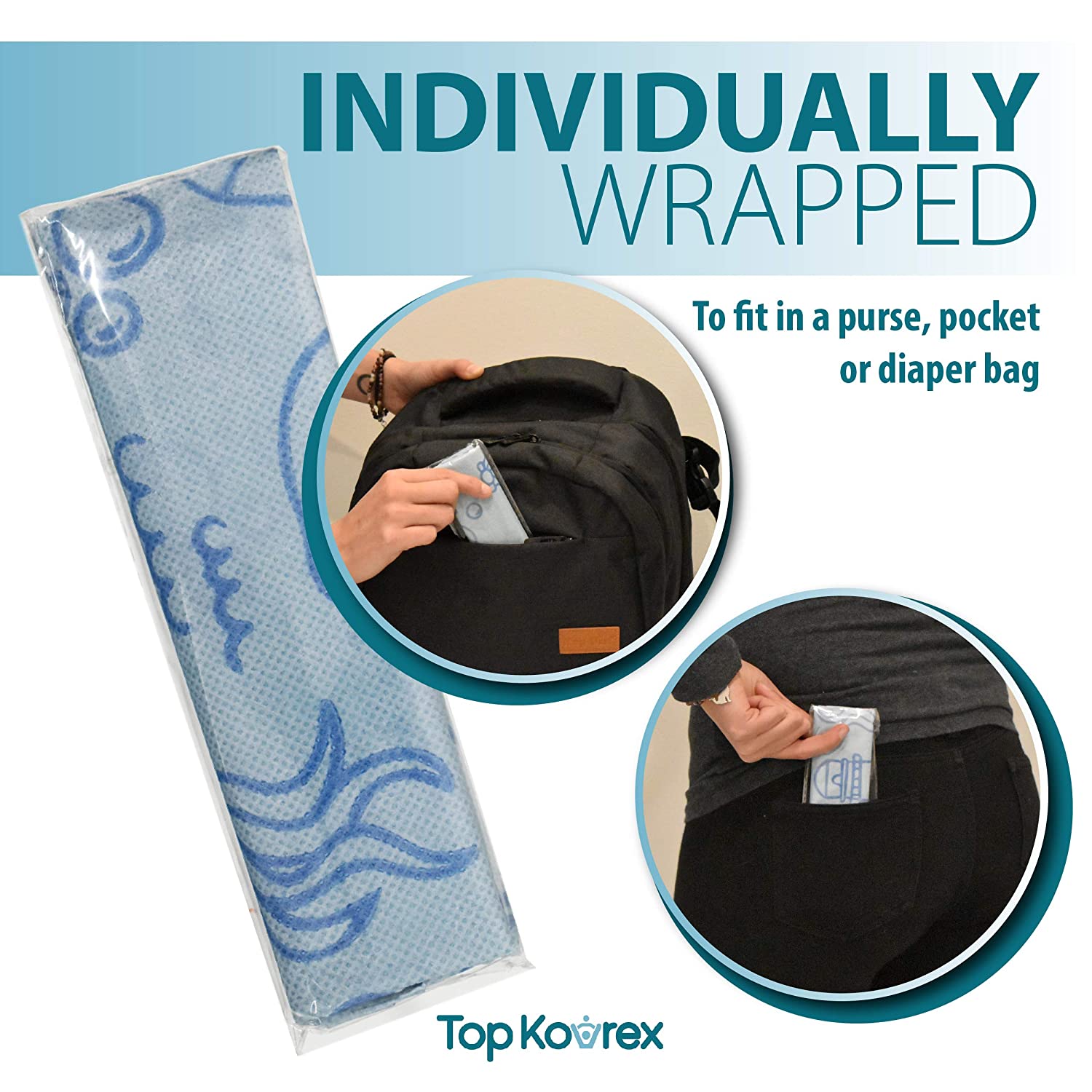 Toilet Seat Covers Disposable - Soft, Extra Large, Non-Woven Waterproof Film, Non-Slip Adhesive - Po