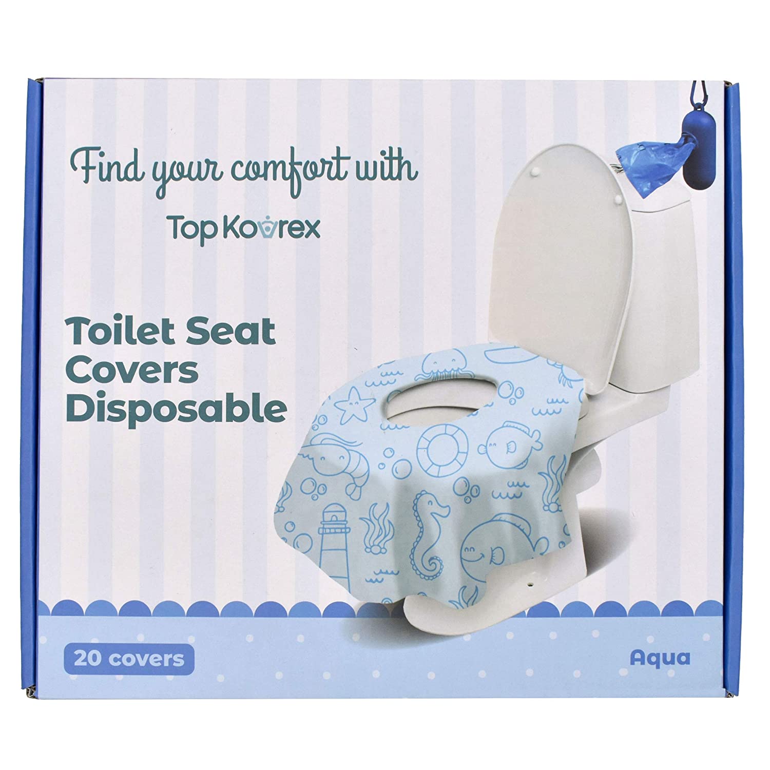 Toilet Seat Covers Disposable - Soft, Extra Large, Non-Woven Waterproof Film, Non-Slip Adhesive - Po