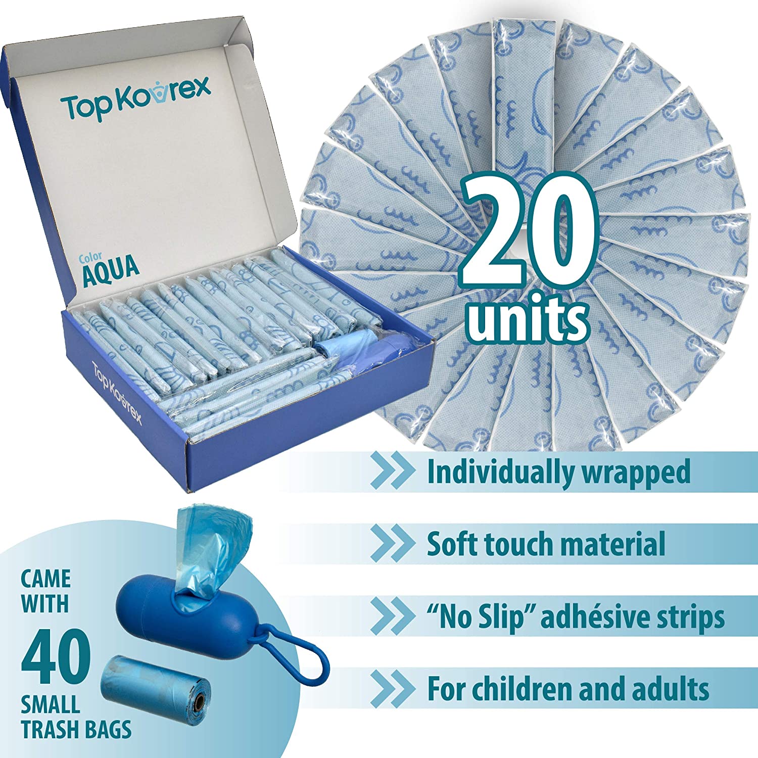 Toilet Seat Covers Disposable - Soft, Extra Large, Non-Woven Waterproof Film, Non-Slip Adhesive - Po