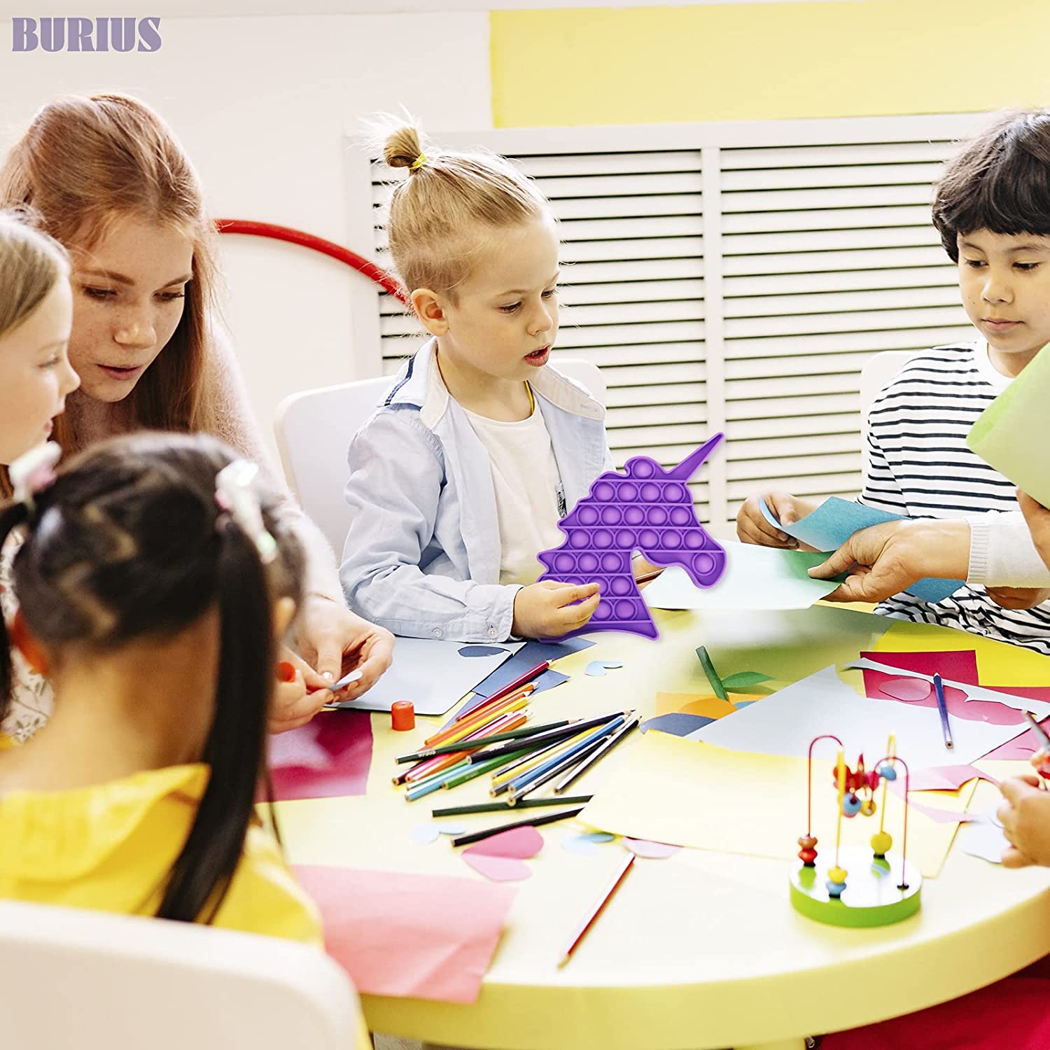 Purple Unicorn Pop It for Stress & Anxiety Relief & Autism Sensory Toys - Silicone Jumbo Unicorn Pop