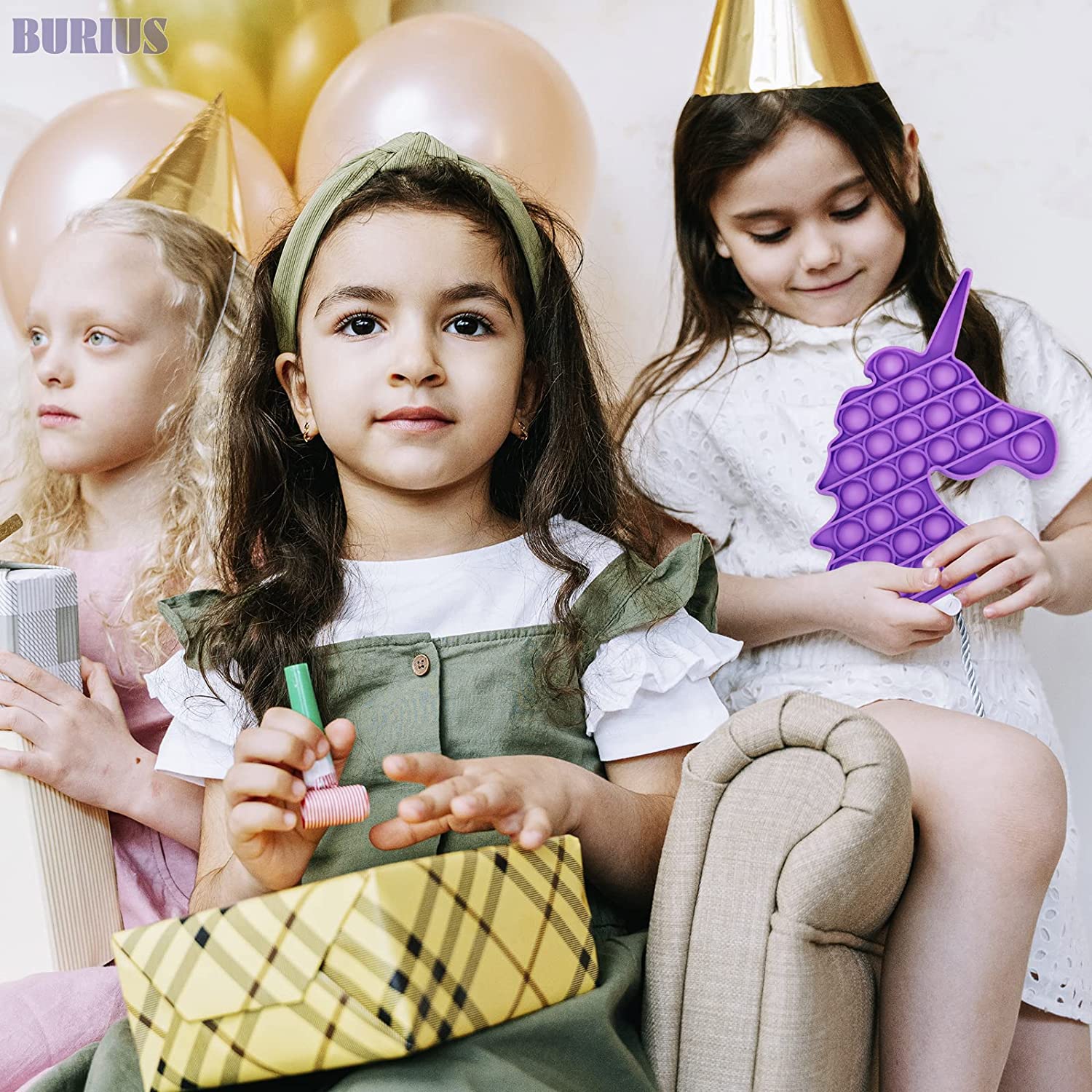 Purple Unicorn Pop It for Stress & Anxiety Relief & Autism Sensory Toys - Silicone Jumbo Unicorn Pop