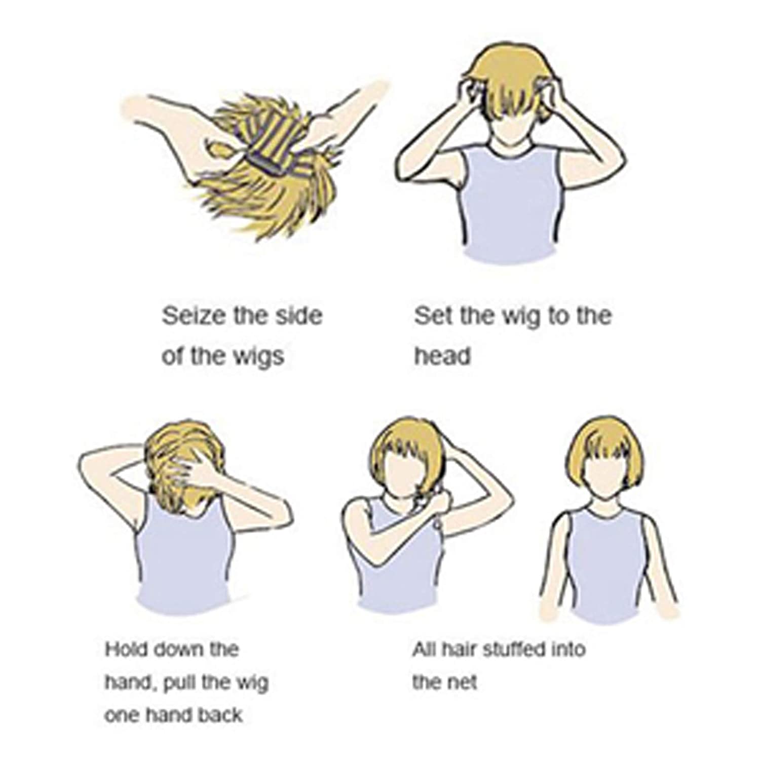 AMPIL Short Curly Bob Wavy Cruellas Wigs for Women Cosplay Costume Halloween Black and White Wig for