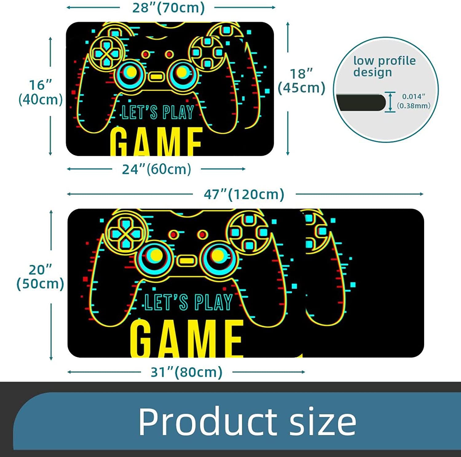 Mouse Pad Game Controller Mouse Mat Waterproof Non-Slip Rubber Base for Office Home Gaming Working 1