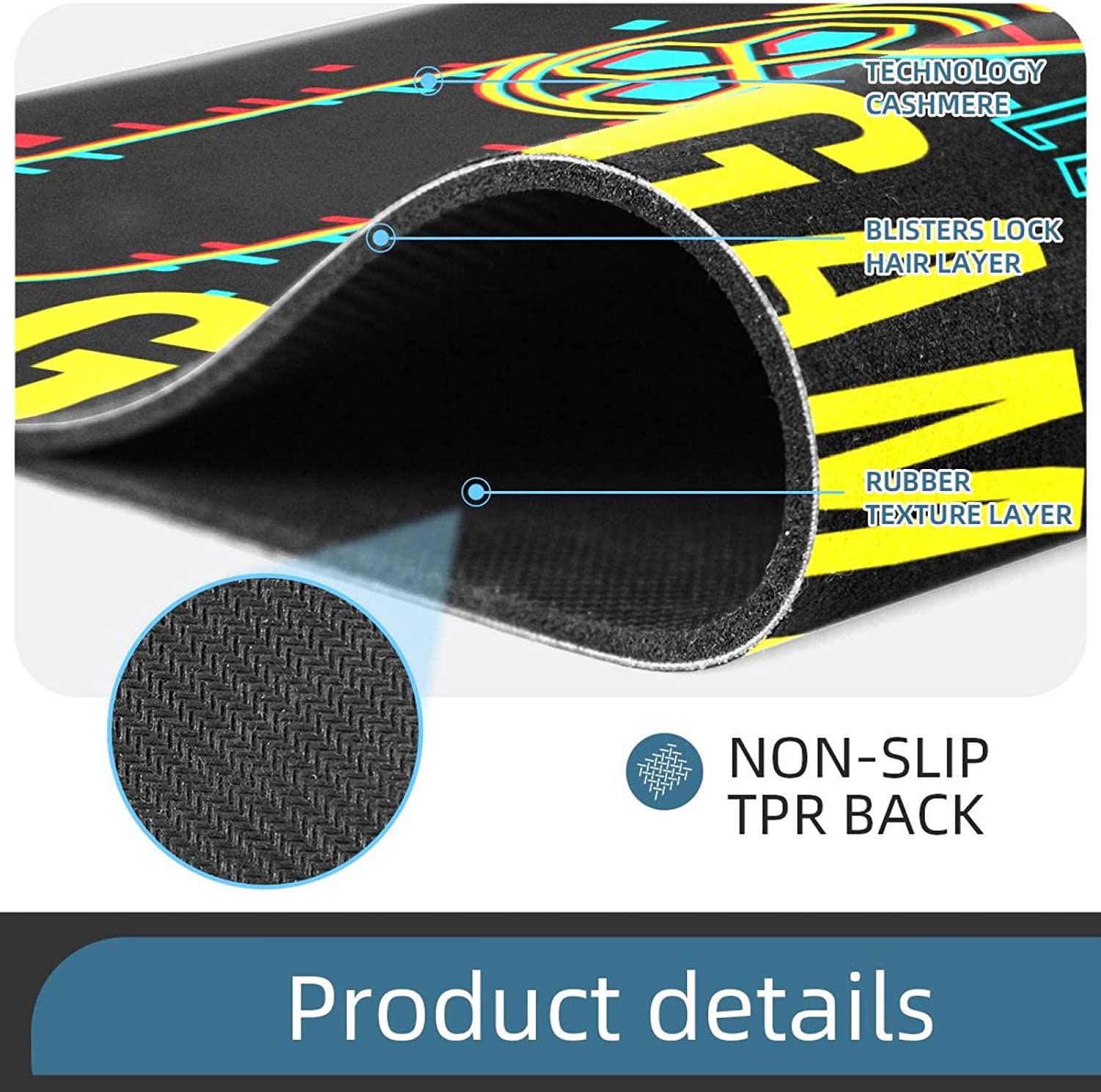 Mouse Pad Game Controller Mouse Mat Waterproof Non-Slip Rubber Base for Office Home Gaming Working 1