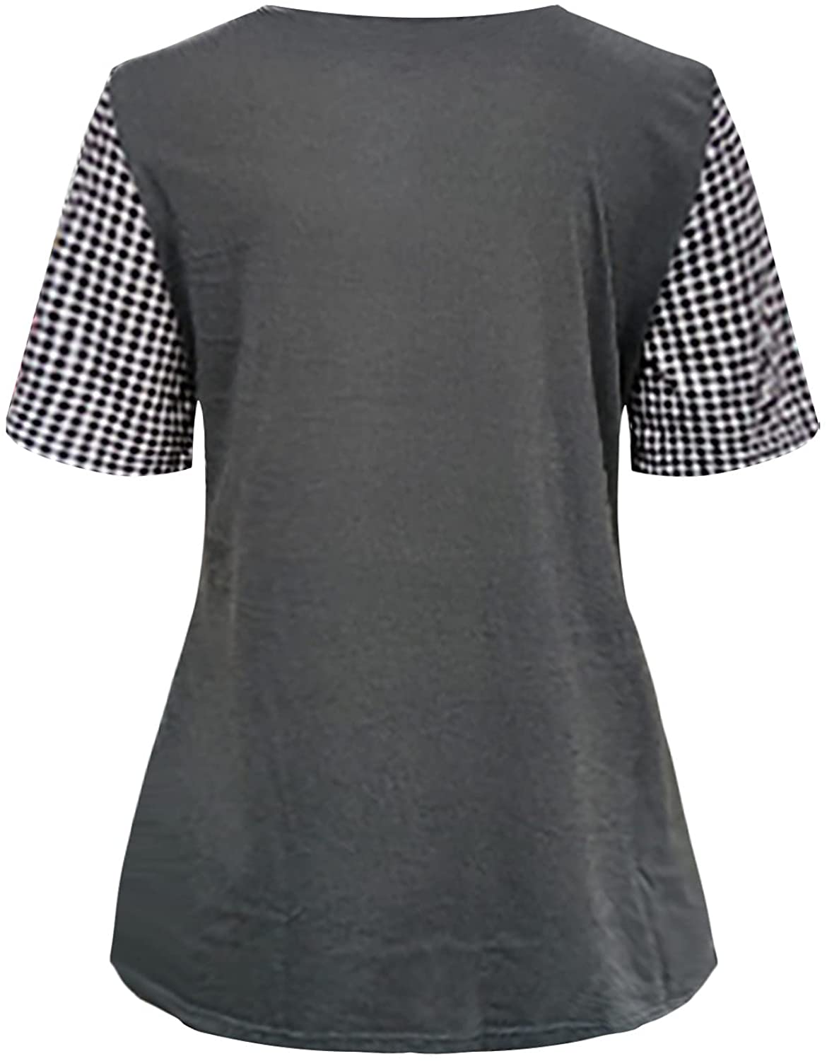 Summer Women V Neck Tshirt Tops Sexy Patchwork Elegant Tunic Tee Fashion Casual Comfy Short Sleeve L