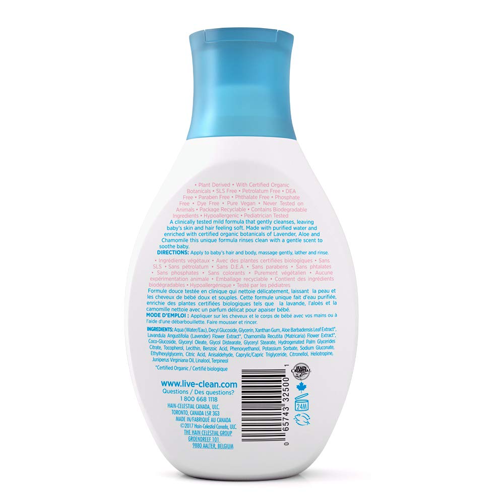 Live Clean Baby Tearless Shampoo & Wash, Gentle Moisture Baby Soap, 10 Oz