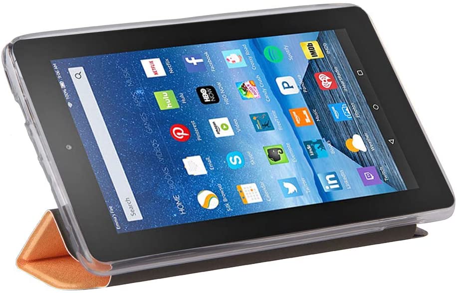 Herzzer Three Fold Leather Case for Amazon Fire HD 8 2016/2017/2018,Slim Multi-Angle View Folio Stan