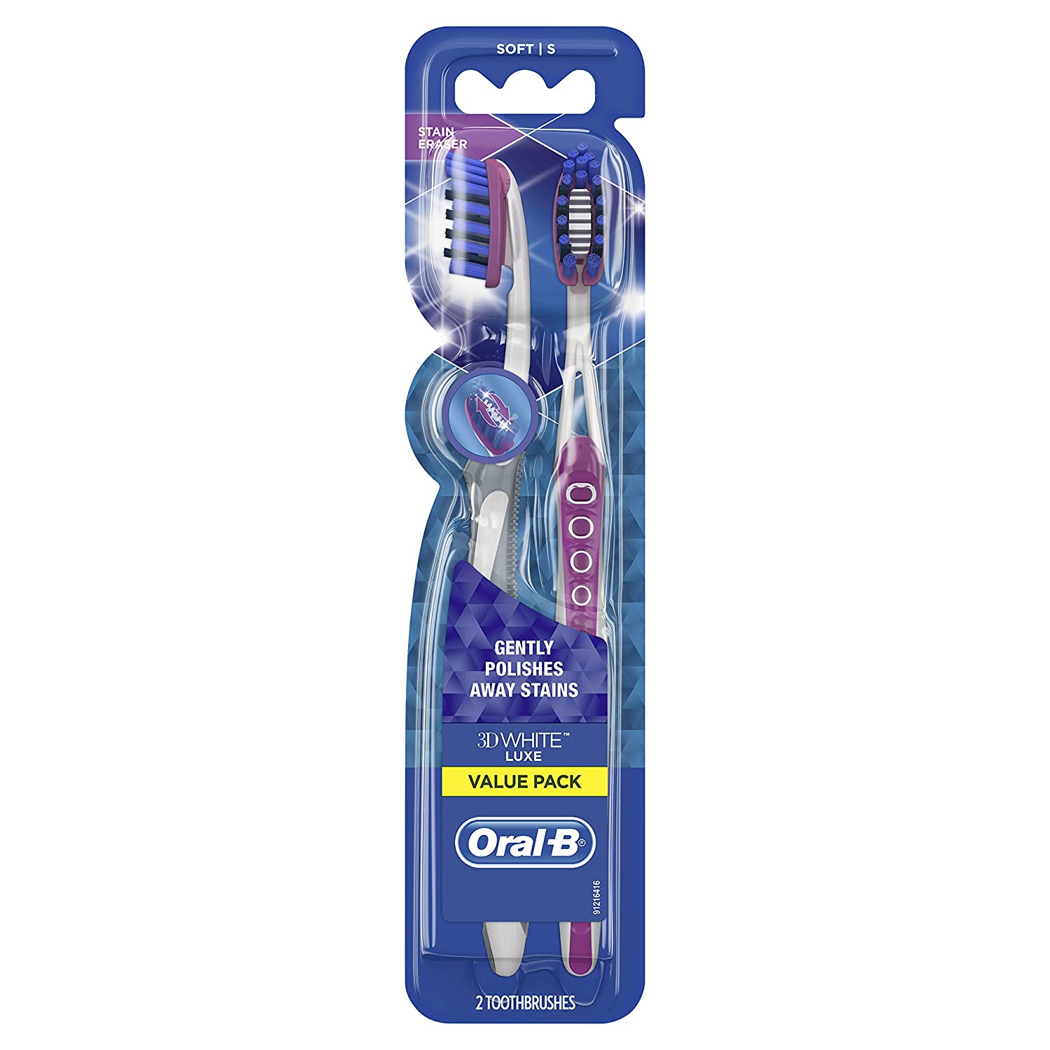OralB ProFlex Stain Eraser Manual Toothbrush, Soft, 2 count