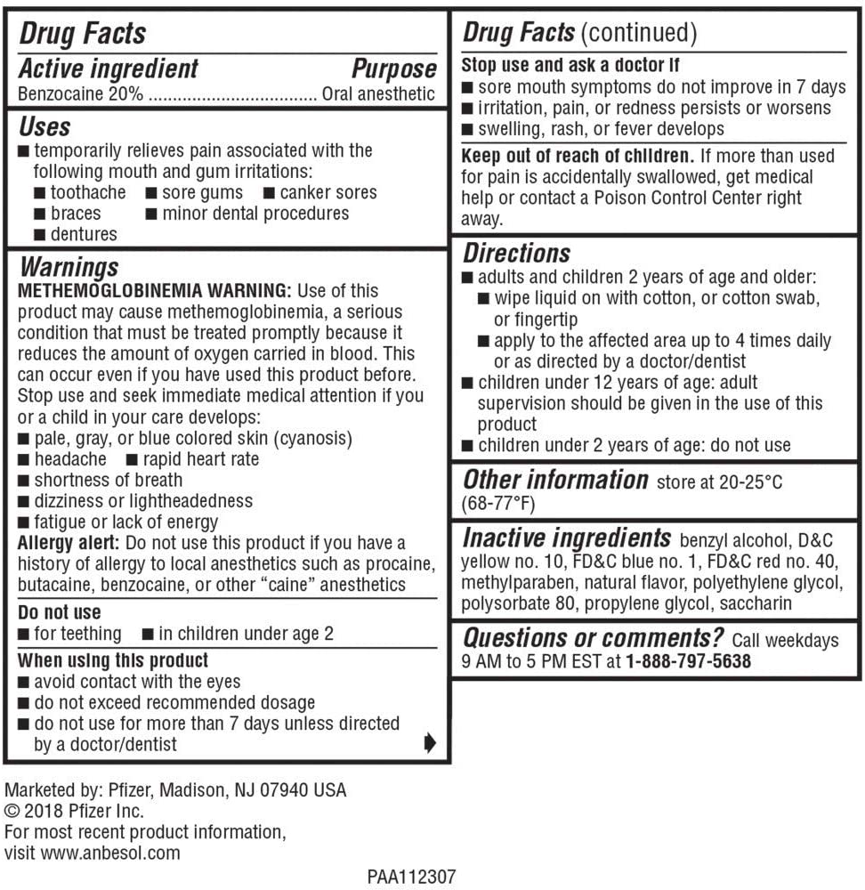 Anbesol Pain Relief, Instant, Maximum Strength, Liquid