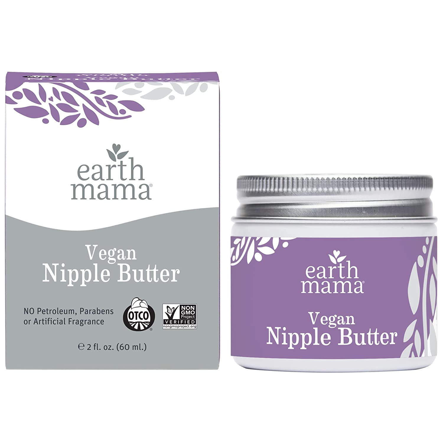 Vegan Nipple Butter Breastfeeding Cream by Earth Mama | Lanolin-free 2-Ounce (3-Pack)