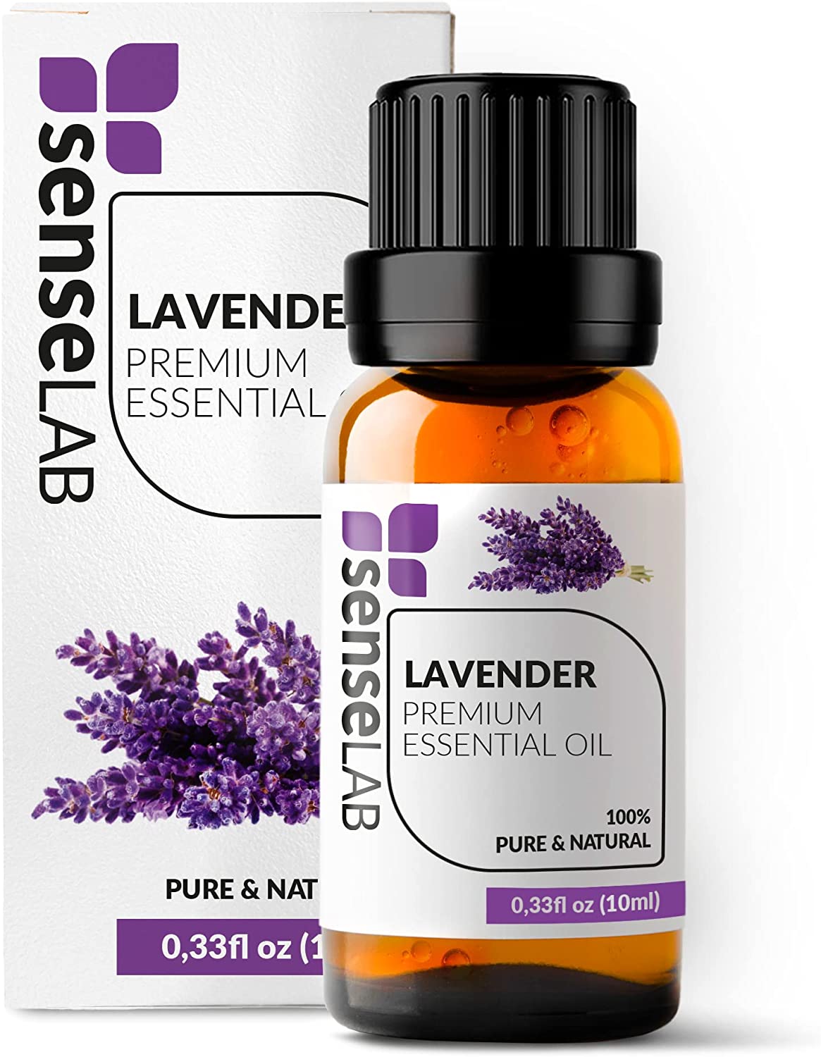 SenseLAB Lavender Essential Oil - 100 % Pure Extract Lavender Oil Therapeutic Grade - Relaxing, Soot